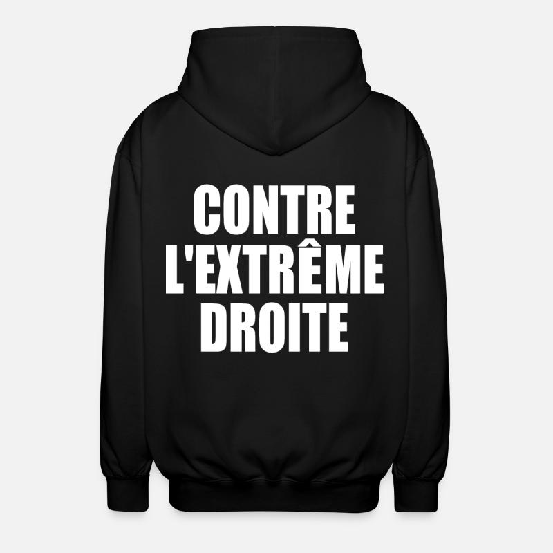 contre l'extreme droite - Veste à capuche unisexe - noir