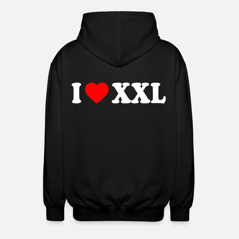 I love xxl - Unisex Hooded Jacket - black