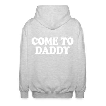 come to daddy - Unisex Kapuzenjacke - Hellgrau meliert - Hinten - AI Model Male 185 light (185cm)
