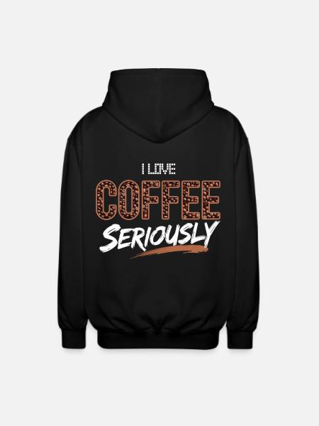 I Love Coffee Shirt - Unisex Hooded Jacket - black
