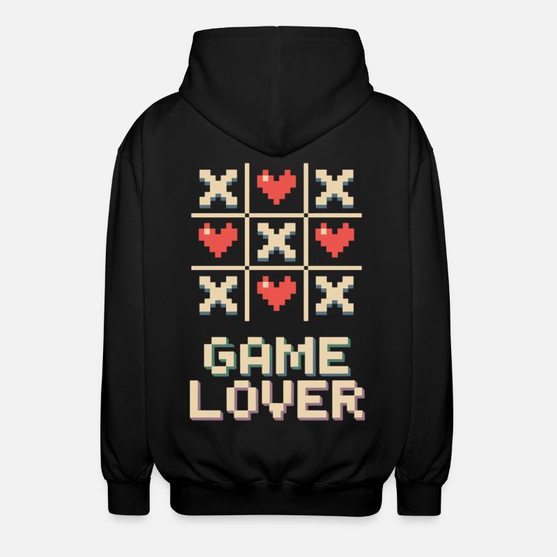 Pixel Heart Tic Tac Toe - Veste à capuche unisexe - noir