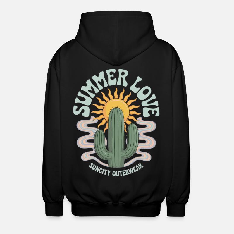 Cactus Sun Style rétro - Veste à capuche unisexe - noir