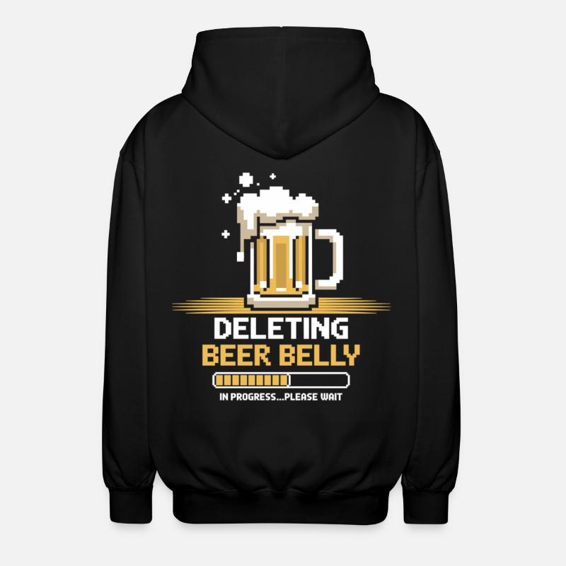 Fortschritt: Bierbauch löschen - Unisex Kapuzenjacke - Schwarz