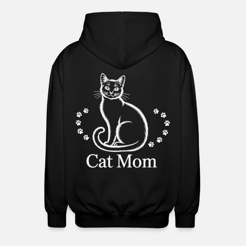 Fière maman chat - Veste à capuche unisexe - noir