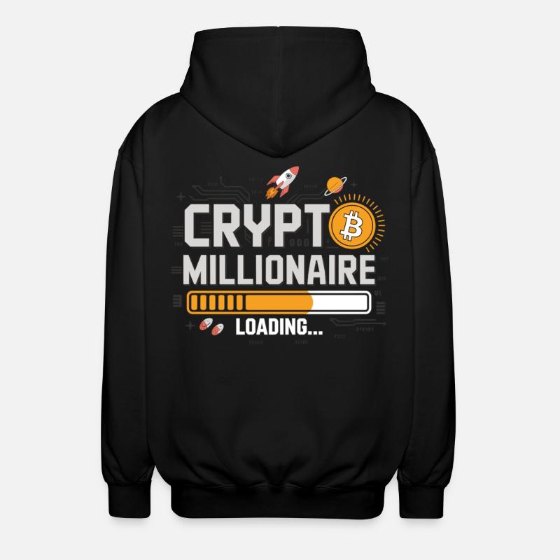 Crypto Loading – Werde Millionär - Unisex Kapuzenjacke - Schwarz