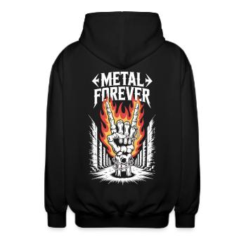 Forever Metal – Motif de main squelette - Veste à capuche unisexe - noir - Dos - AI Model Male 185 light (185cm)