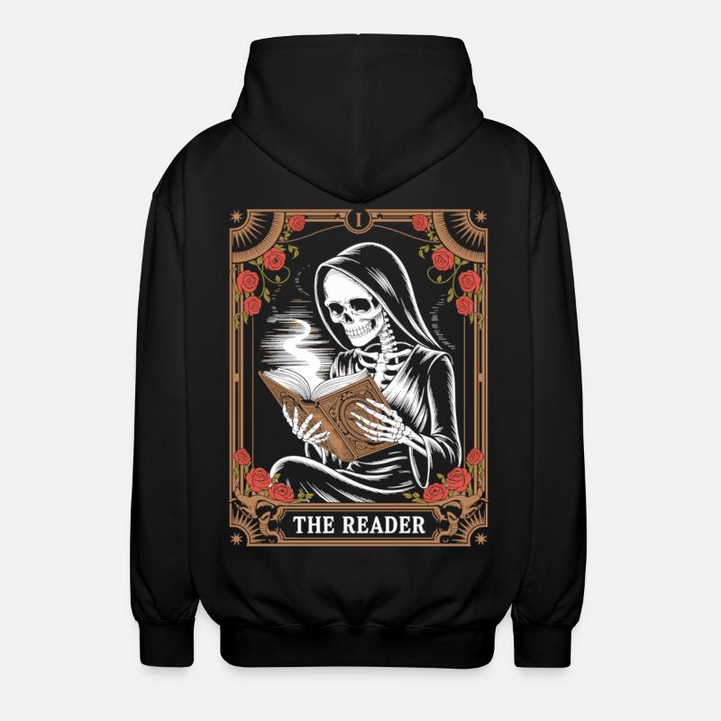 Tarot Reader Skeleton T-Shirt - Unisex Hooded Jacket - black