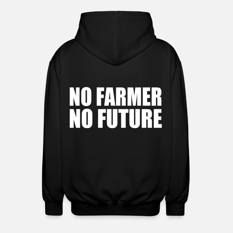 no farmer no future - Unisex Hooded Jacket - black
