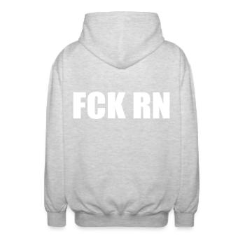 Fck rn - Veste à capuche unisexe - gris clair chiné - Dos - AI Model Male 185 light (185cm)
