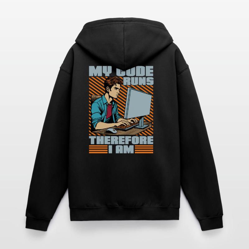 Coder My Code Runs Therefore I Am Web Developer Unisex Kapuzenjacke