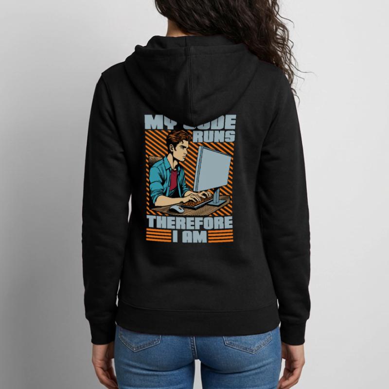 Coder My Code Runs Therefore I Am Web Developer Unisex Kapuzenjacke