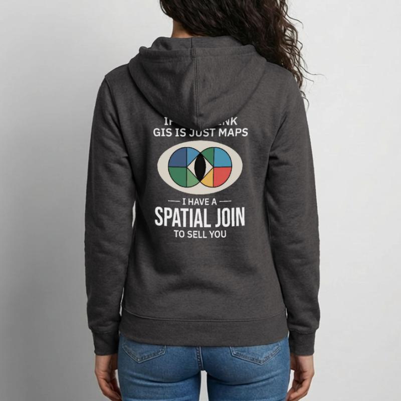 GIS Spatial Join Map Data Analysis Unisex Hooded Jacket
