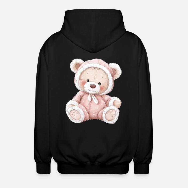 Mignon bébé ours en peluche - Veste à capuche unisexe - noir