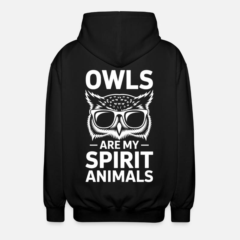 Eule Spruch Eulen Lustiges Eulen Geschenk - Unisex Kapuzenjacke - Schwarz