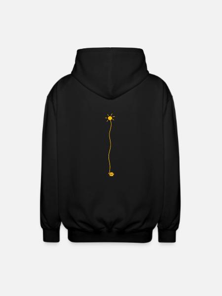 Sonne ins Herz - Unisex Kapuzenjacke - Schwarz