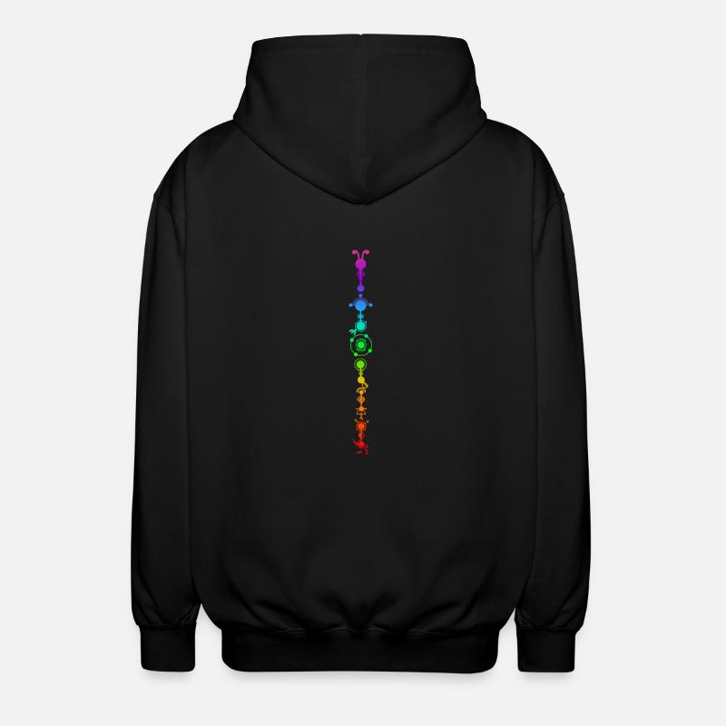 Crop circle - multidimensional human development - Unisex Hooded Jacket - black