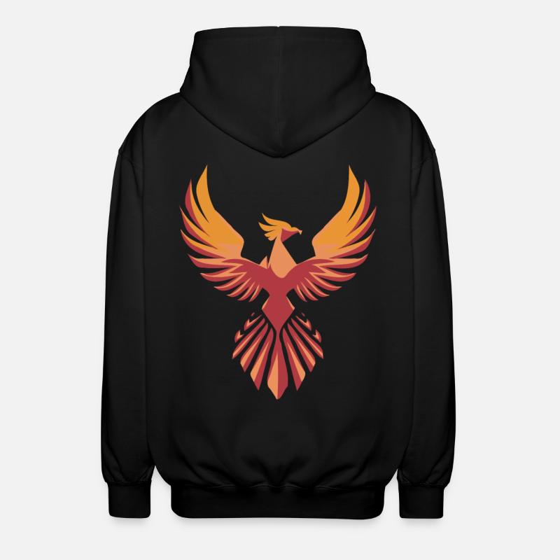 Stylized Phoenix - Unisex Hooded Jacket - black