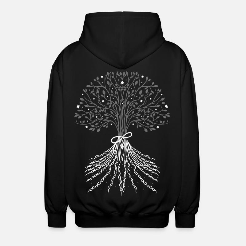 Baum des Lebens, Lebensbaum - Unisex Kapuzenjacke - Schwarz