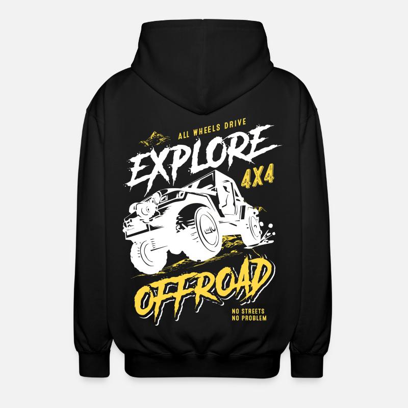 Aventure Tout-terrain Véhicule tout-terrain 4x4 - Veste à capuche unisexe - noir