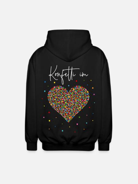 Konfetti im Herzen - Unisex Kapuzenjacke - Schwarz