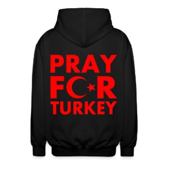Pray for turkey - Veste à capuche unisexe - noir - Dos - AI Model Male 185 light (185cm)