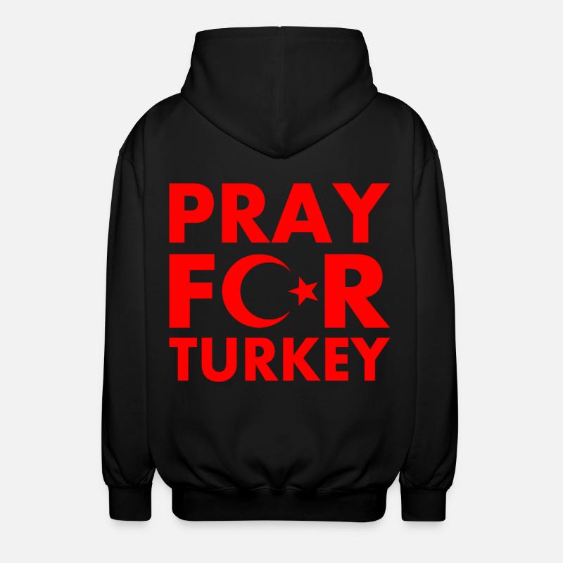 Pray for turkey - Unisex Kapuzenjacke - Schwarz
