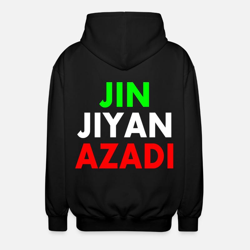 jin jiyan azadi - Unisex Hooded Jacket - black