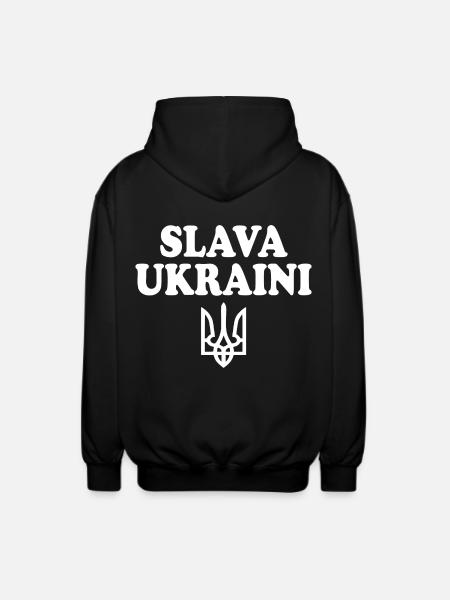Slava ukraini - Unisex Hooded Jacket - black