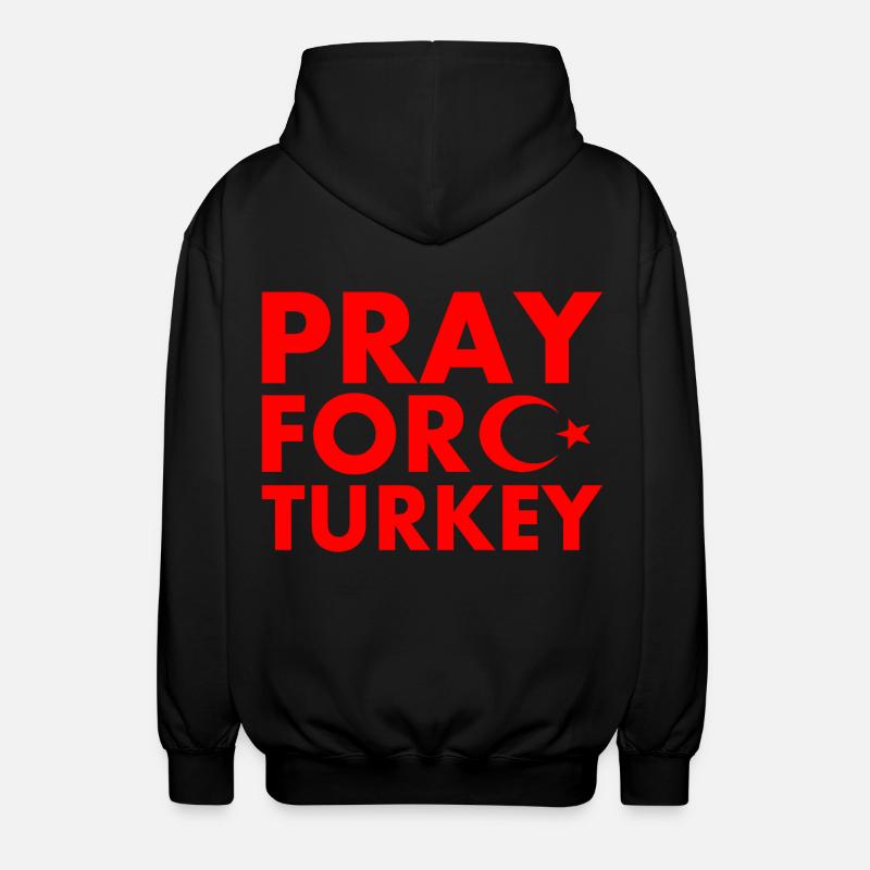 Pray for turkey - Unisex Kapuzenjacke - Schwarz