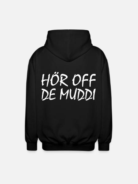 Hör auf die mutti - Unisex Kapuzenjacke - Schwarz