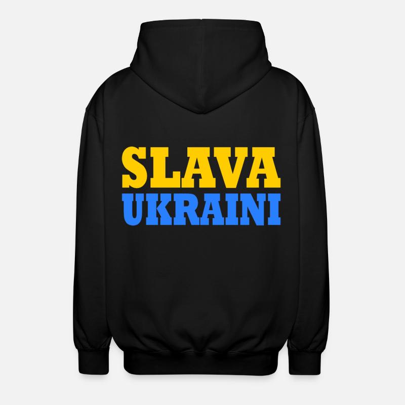 Slava ukraini - Unisex Hooded Jacket - black