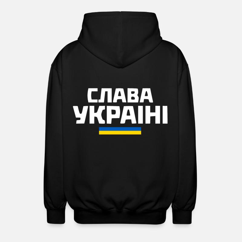 Slava ukraini - Unisex Kapuzenjacke - Schwarz