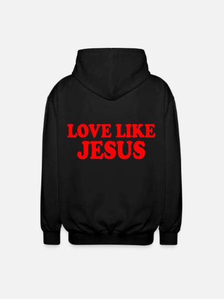 Love like jesus - Unisex Hooded Jacket - black