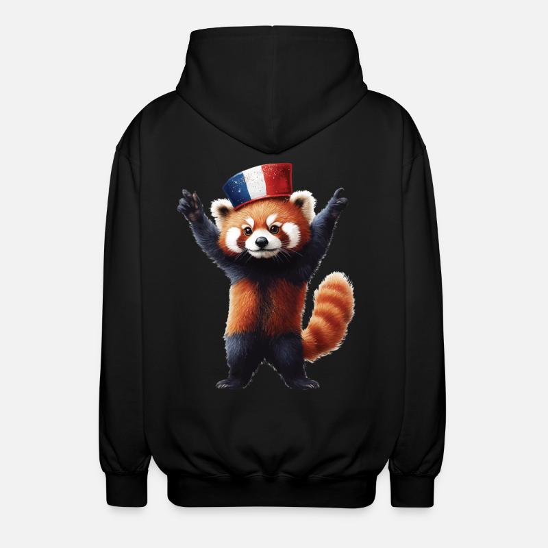Roter Panda - Unisex Kapuzenjacke - Schwarz