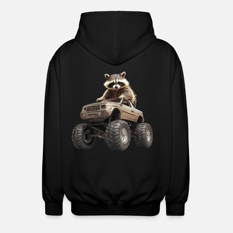 Waschbär - Unisex Kapuzenjacke - Schwarz