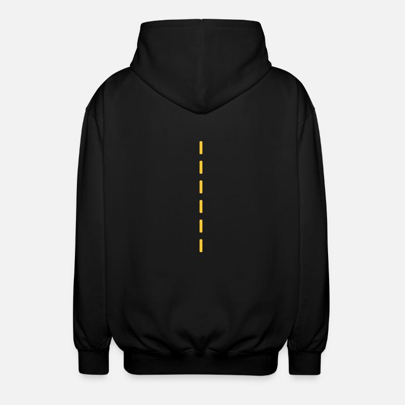 Strichellinie / dashed (1c) - Unisex Kapuzenjacke - Schwarz