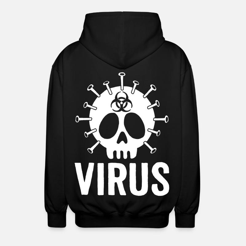 Crâne de virus - Veste à capuche unisexe - noir