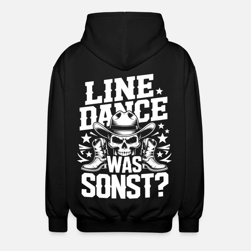Line Dance Schädel Cowboy - Unisex Kapuzenjacke - Schwarz