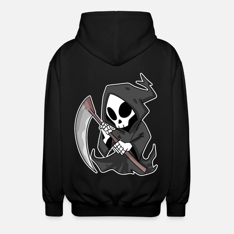 Sensenmann mit Sense - Unisex Kapuzenjacke - Schwarz