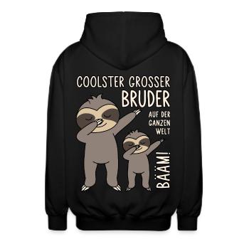 Coolster großer Bruder auf der ganzen Welt Bääm - Unisex Kapuzenjacke - Schwarz - Hinten - AI Model Male 185 light (185cm)