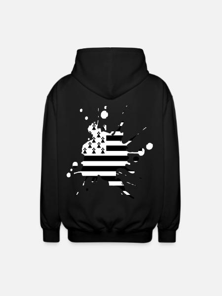 UK flag patch 2 - Unisex Hooded Jacket - black
