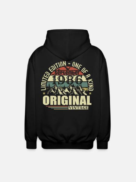 Compleanno Settembre 1986 Edizione Limitata Legend - Felpa unisex con cappuccio - nero
