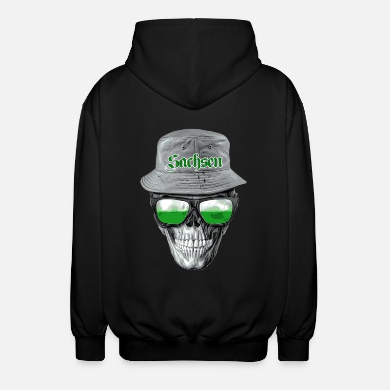 Sachsen Skull - Unisex Kapuzenjacke - Schwarz