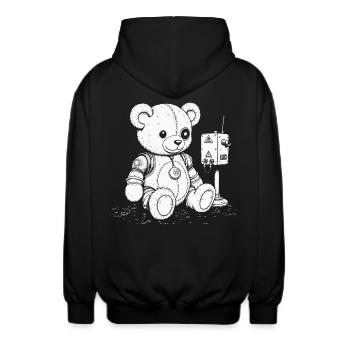 Cyber Bär - Unisex Kapuzenjacke - Schwarz - Hinten - AI Model Male 185 light (185cm)
