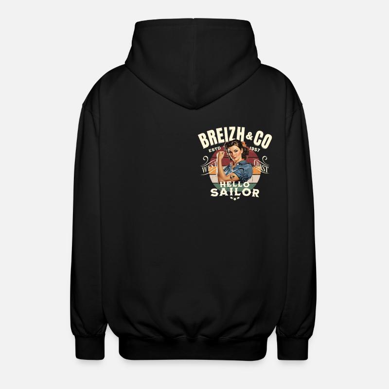 Breizh Hello Sailor - Veste à capuche unisexe - noir