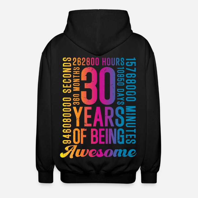 30 ans d’anniversaire - Veste à capuche unisexe - noir