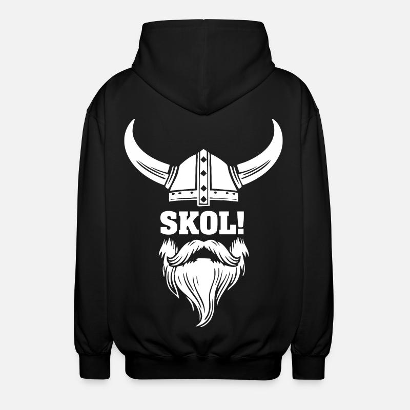 Wikinger-Skol Hornhelm-Bart-Maskottchen - Unisex Kapuzenjacke - Schwarz