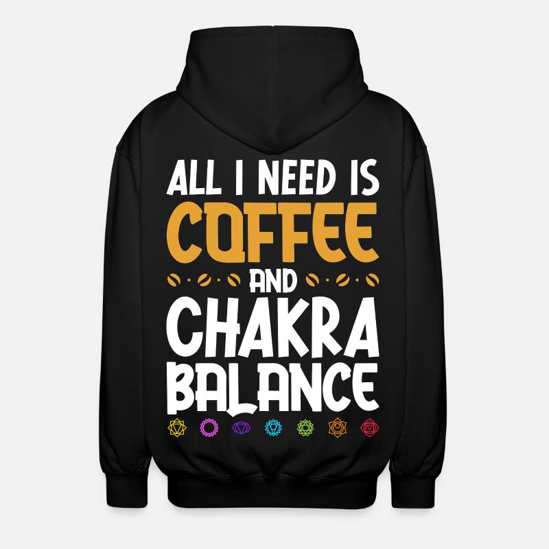 Coffee and energy flow - Unisex Hooded Jacket - black
