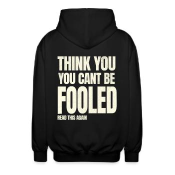 You Think | Cooles Streetwear-Typo-Shirt - Unisex Kapuzenjacke - Schwarz - Hinten - AI Model Male 185 light (185cm)