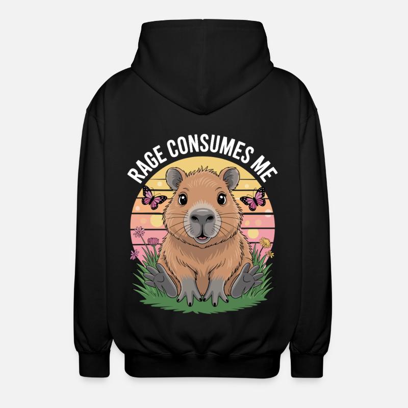 Capybara-Wut Verschlingt Mich - Unisex Kapuzenjacke - Schwarz